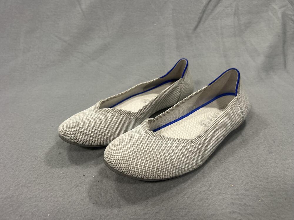 Rothy's Shoes Womens Size 7.5 Gray Knit The Flat Flats Comfort Casual Travel